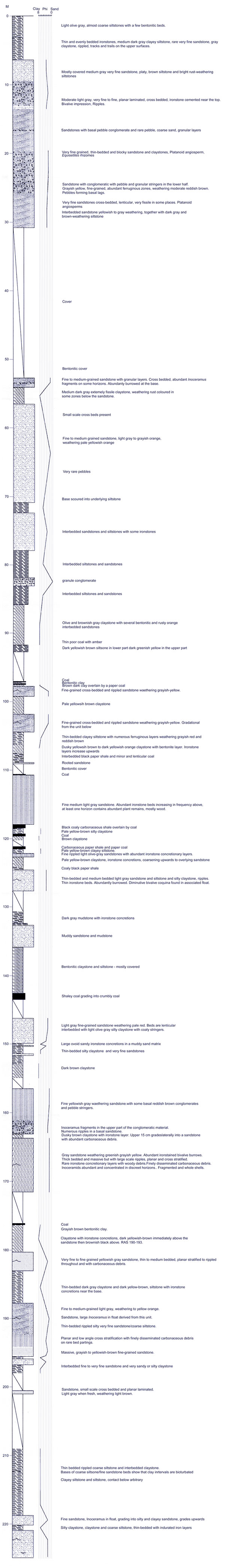Lithologic log of the Ninuluk Bluffs section